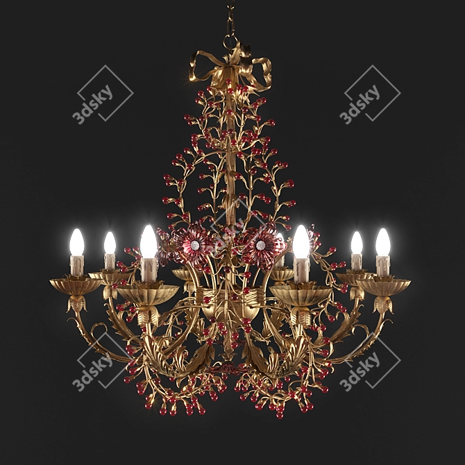 Elegant Mechini L219/8 Gold Pendant 3D model image 1