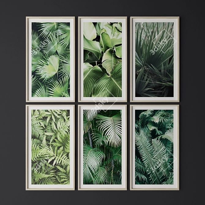 Tropical Leaf Print Set 3D model image 1