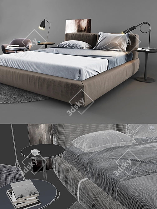  Modern Poliform Furniture Set 3D model image 3