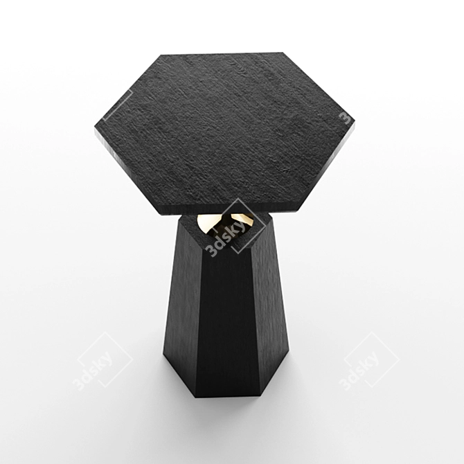 Minimalist Oak Side Table - Stuart Scott 3D model image 2