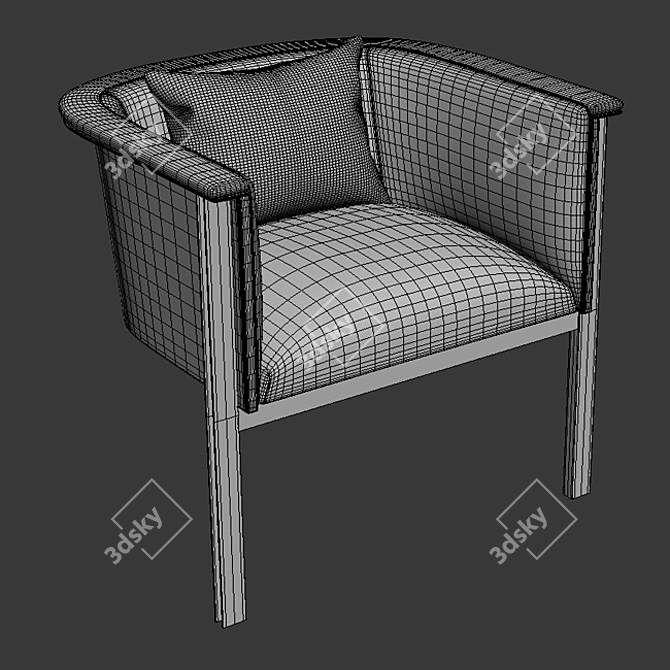 Wooden Pedal Chair 3D model image 2