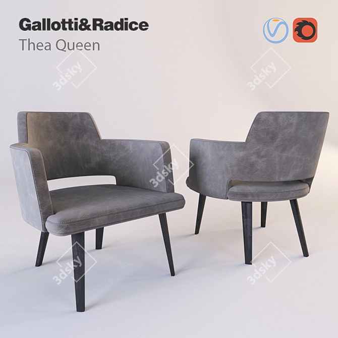 Thea Queen: Italian Designer Chair 3D model image 1