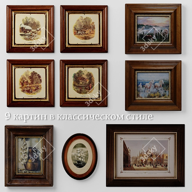 Title: Timeless Collection: 9 Classic Masterpieces 3D model image 1