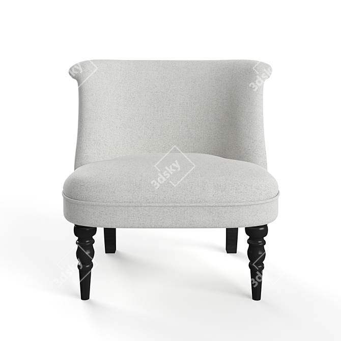 Modern Light Gray Accent Chair 3D model image 1