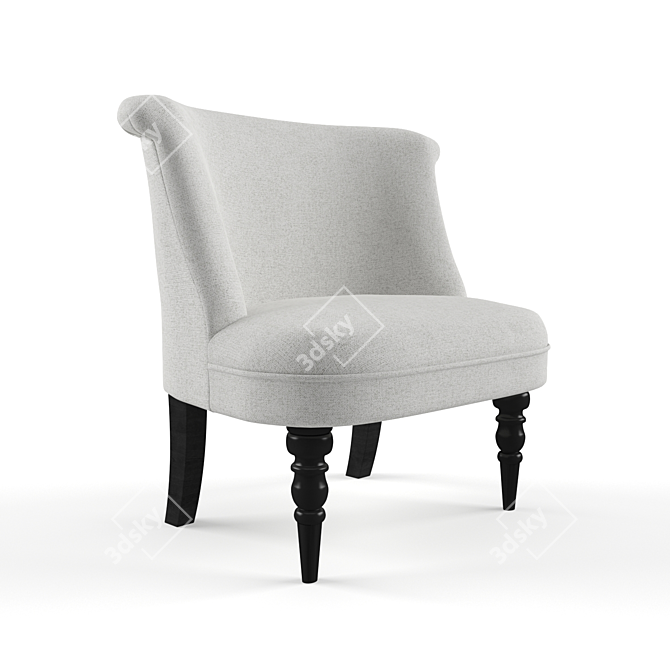 Modern Light Gray Accent Chair 3D model image 2