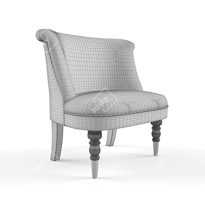 Modern Light Gray Accent Chair 3D model image 3