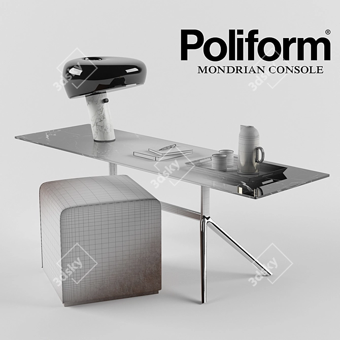 Poliform Mondrian Console: Sleek Design for Versatile Spaces 3D model image 2