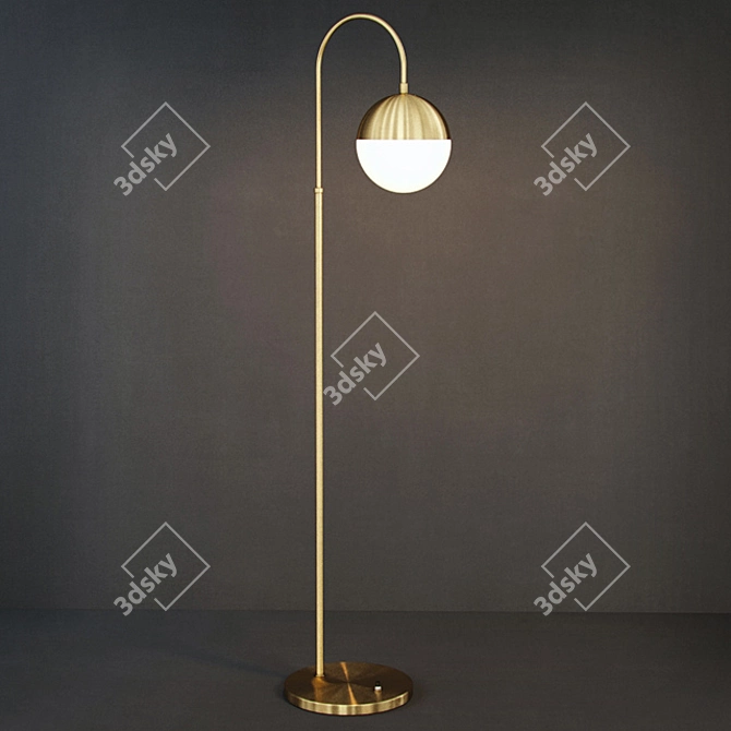 Modern Industrial Autry Floor Lamp 3D model image 1