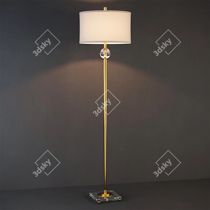 Elegant Brushed Bronze Floor Lamp 3D model image 1