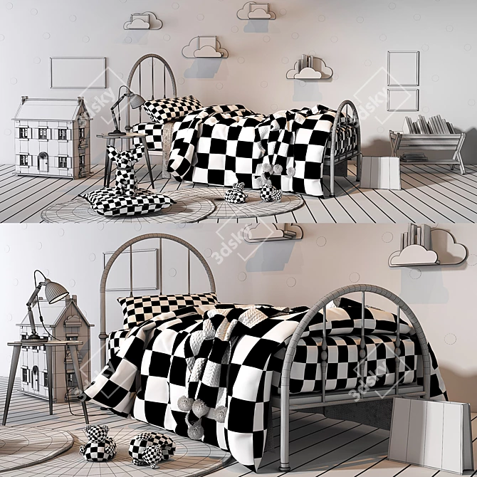 Whimsical Dreams Girl Bedroom Set 3D model image 2