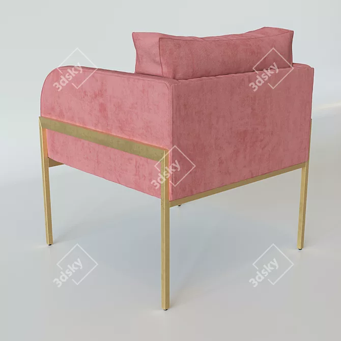 Luxury Velvet Anthro Chair 3D model image 2