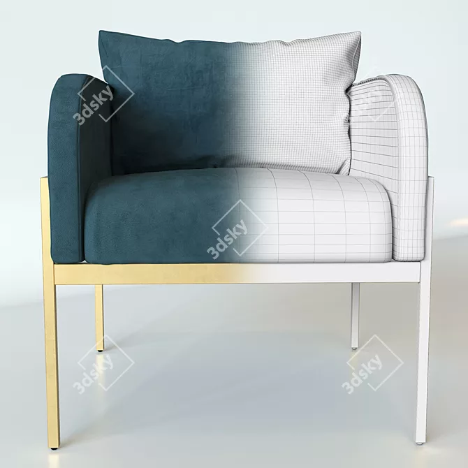 Luxury Velvet Anthro Chair 3D model image 3