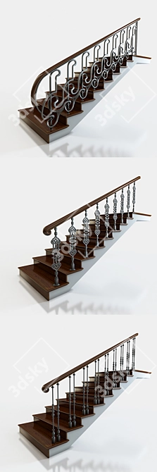 Versatile Stairs with Multiple Designs 3D model image 2