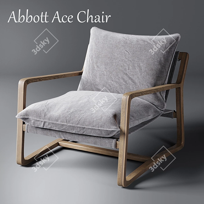Sleek Wood Frame Abbott Ace 3D model image 1
