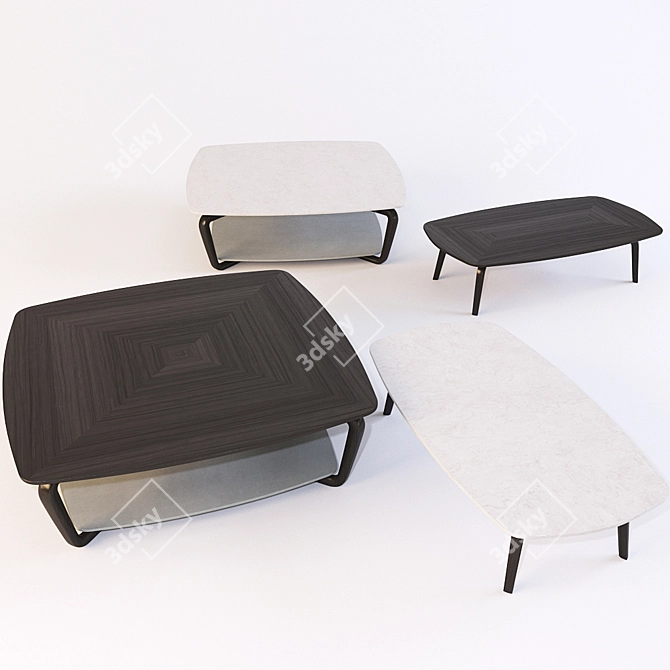 Elegant Fiorile Coffee Tables: Poltrona Frau 3D model image 1