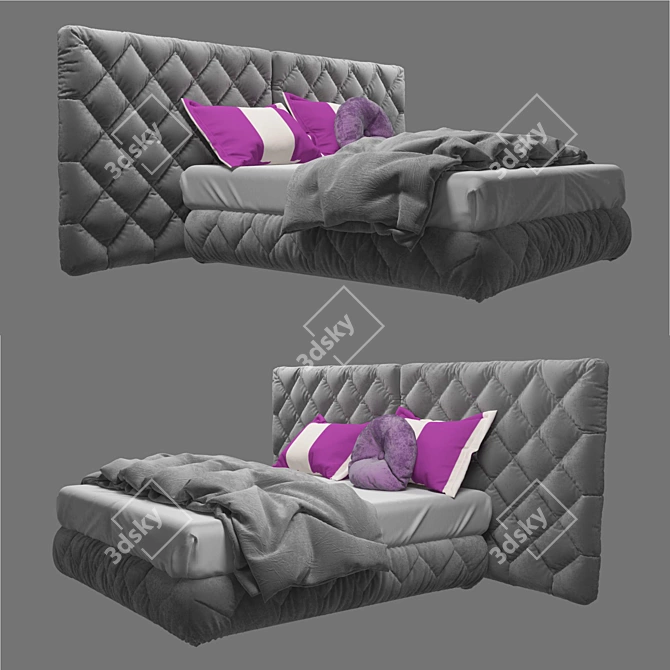 Elegant Basil Epoque Bed 3D model image 1