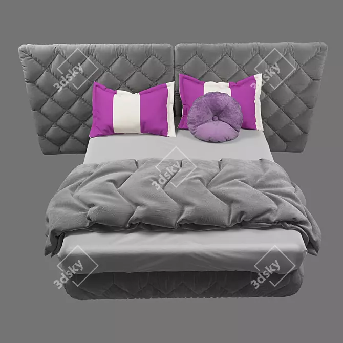 Elegant Basil Epoque Bed 3D model image 2