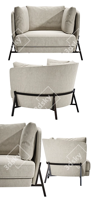 Contemporary CRADLE Armchair by NERI & HU 3D model image 2