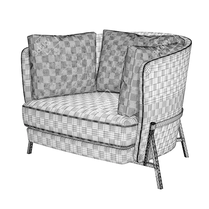 Contemporary CRADLE Armchair by NERI & HU 3D model image 3