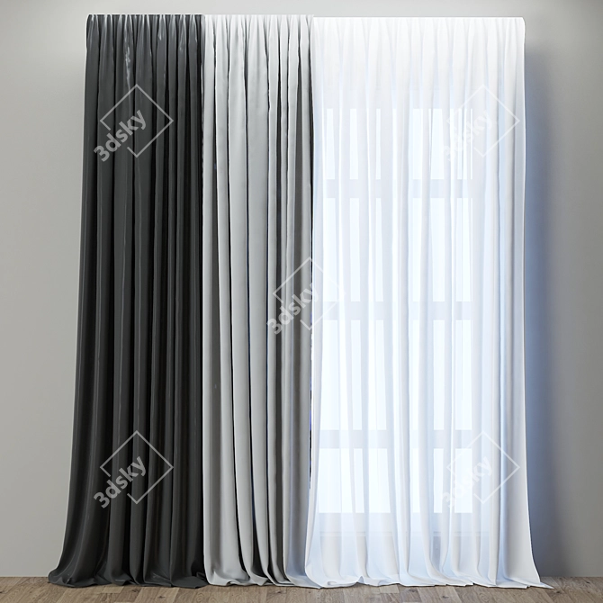 Elegant V-Ray Curtain - 2015 3D model image 1