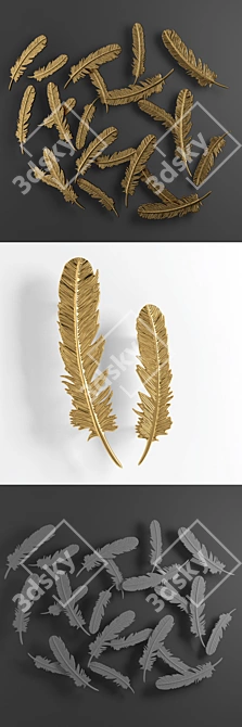 Feathered Panel - Exquisite Decor Piece 3D model image 2