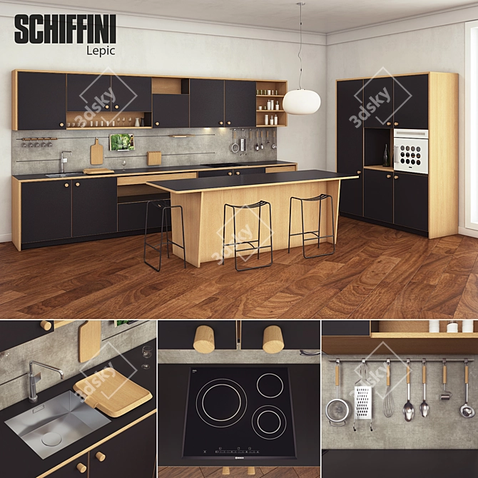 SCHIFFINI Lepic: Luxury Italian Kitchen 3D model image 1