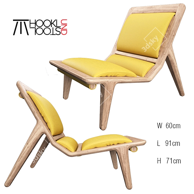 Title: LayAir Low Armchair: Comfort and Style! 3D model image 1