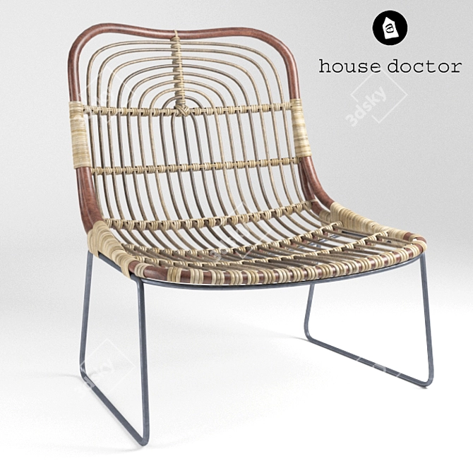 House Doctor Woven Lounge Chair 3D model image 1