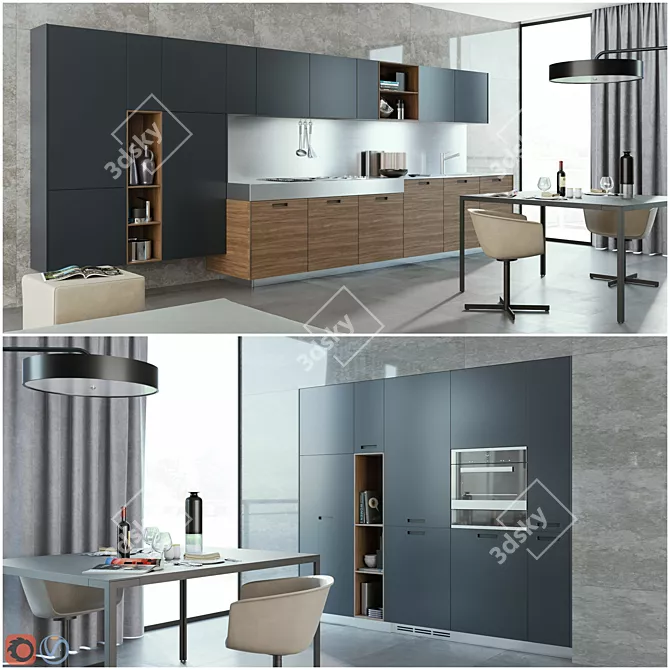 Modern Kitchen Poliform Kyton Varenna 3D model image 1