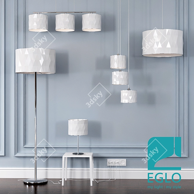 EGLO Dolorita White Pendant Lights 3D model image 1