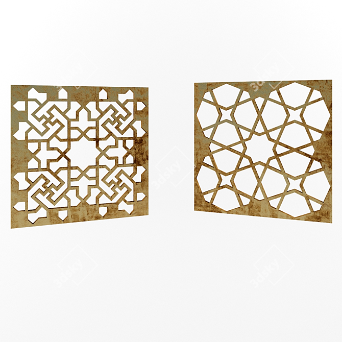 Elegant Iranian Decor 3D Panel 3D model image 1