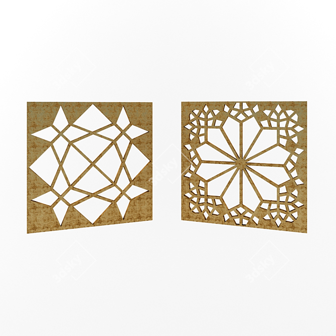 Elegant Iranian Decor 3D Panel 3D model image 1