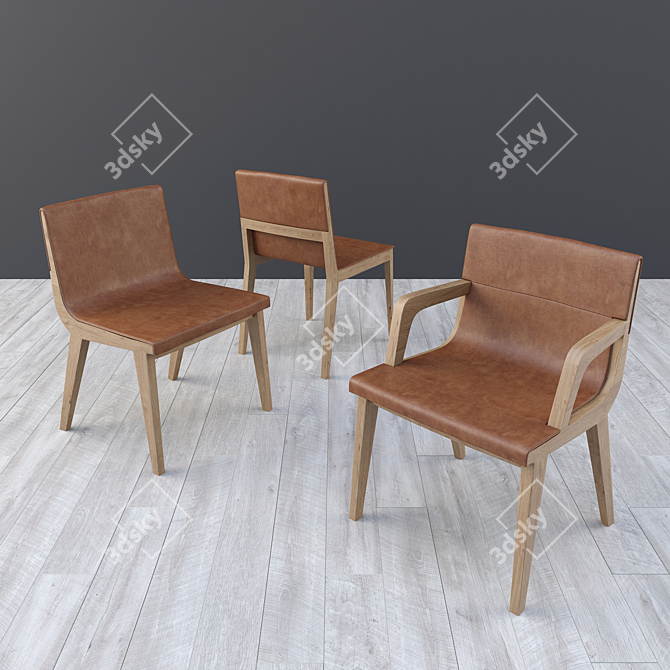 Modern Living Room Furniture Set 3D model image 2