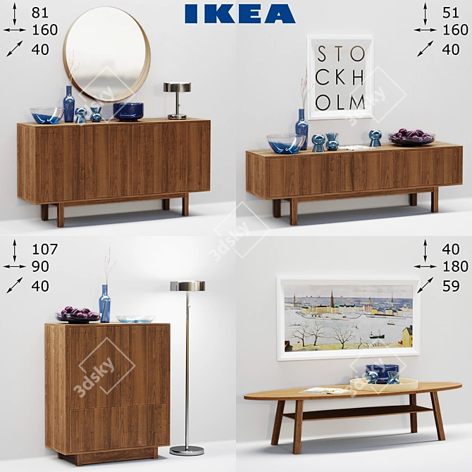 Timeless Elegance with IKEA Stockholm 3D model image 1