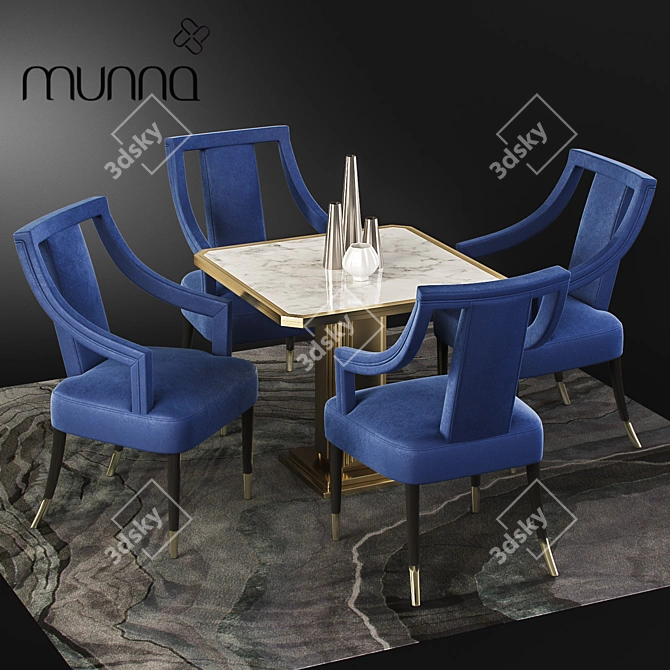 Elegant Munna Design Dining Set 3D model image 1