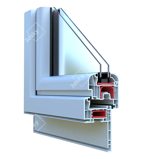  Modern PVC Corner Window 3D model image 1