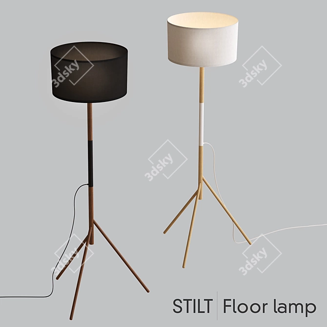 Stylish Stilt Floor Lamp 3D model image 1
