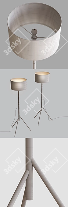 Stylish Stilt Floor Lamp 3D model image 3