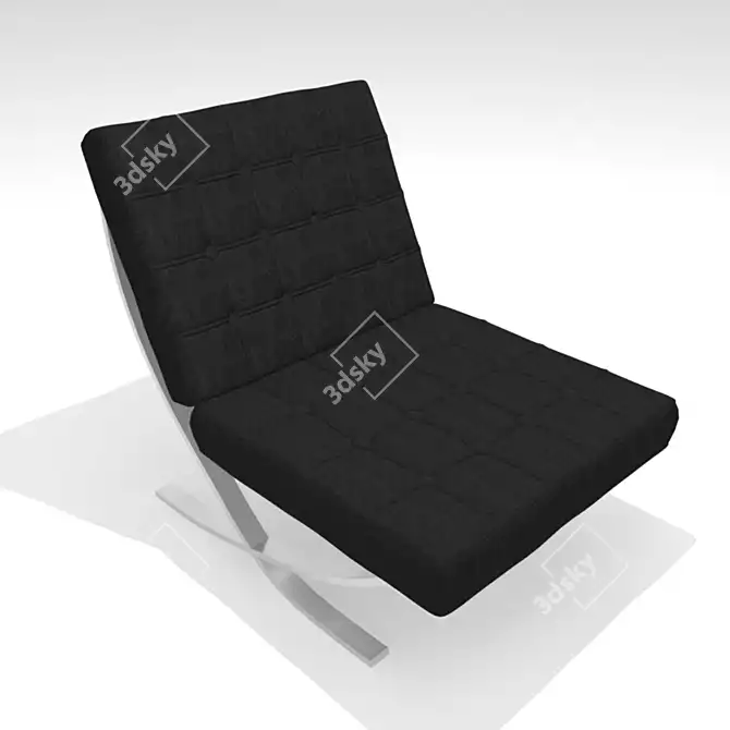 Elegant Barcelona Chair: Vintage Design 3D model image 1