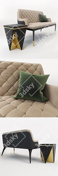 Luxxu Charla 2-Seat Sofa Set 3D model image 2