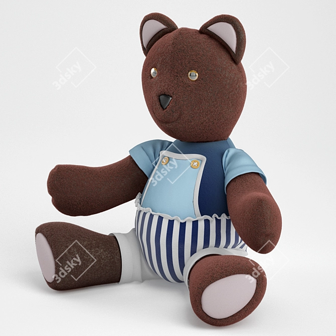 Cozy Couture Teddy Bear 3D model image 1