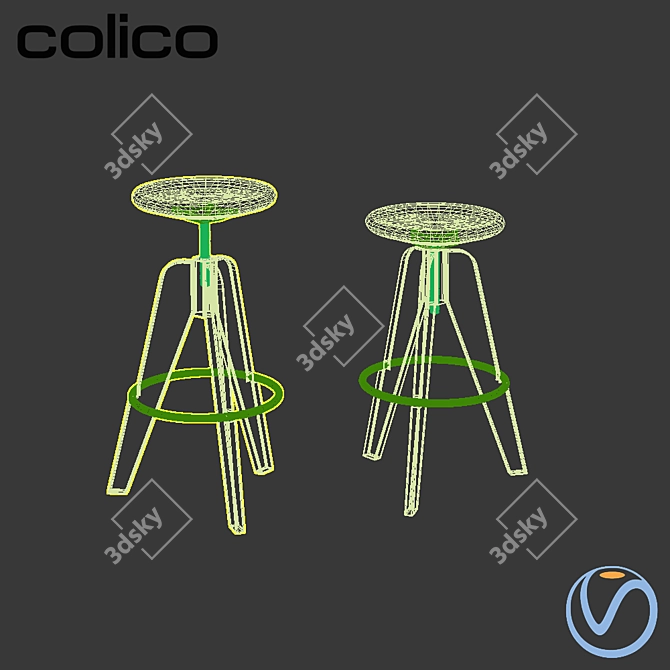 Tom Stool: Sleek Seating Solution 3D model image 2