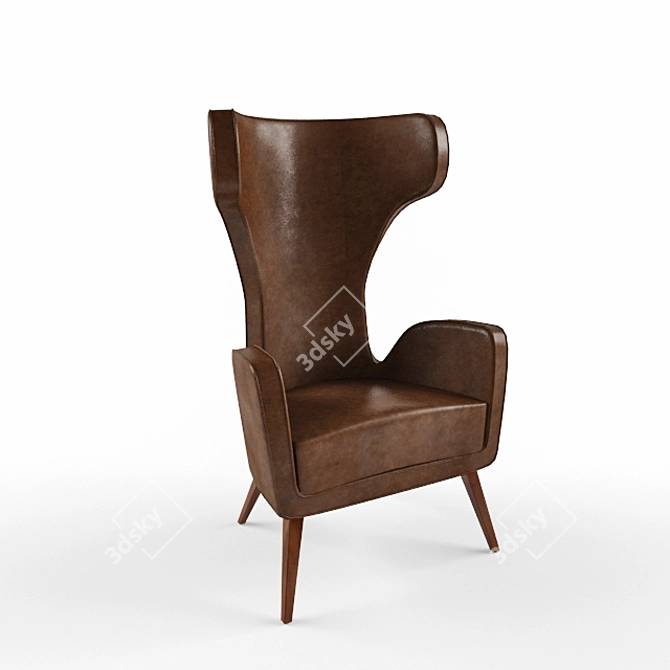 Classic English Halo Pelican Chair 3D model image 2