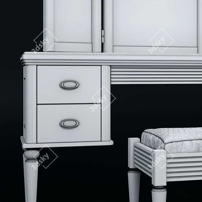 Bourbon Console Table Set 3D model image 2