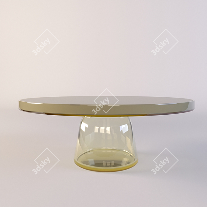 Sleek Tinted Glass Coffee Table 3D model image 1