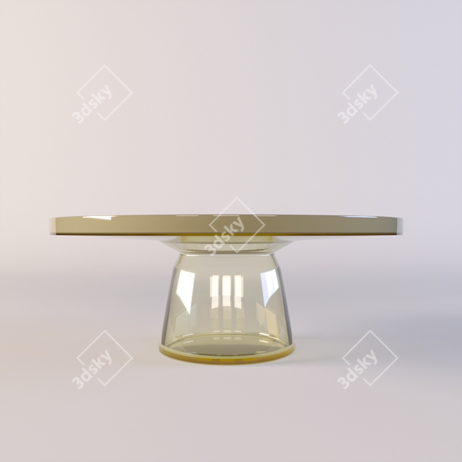 Sleek Tinted Glass Coffee Table 3D model image 2