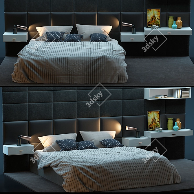 Luxury Courchevel Bed by Roche-Bobois 3D model image 1