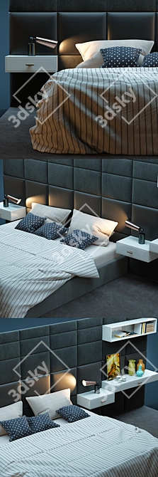 Luxury Courchevel Bed by Roche-Bobois 3D model image 2