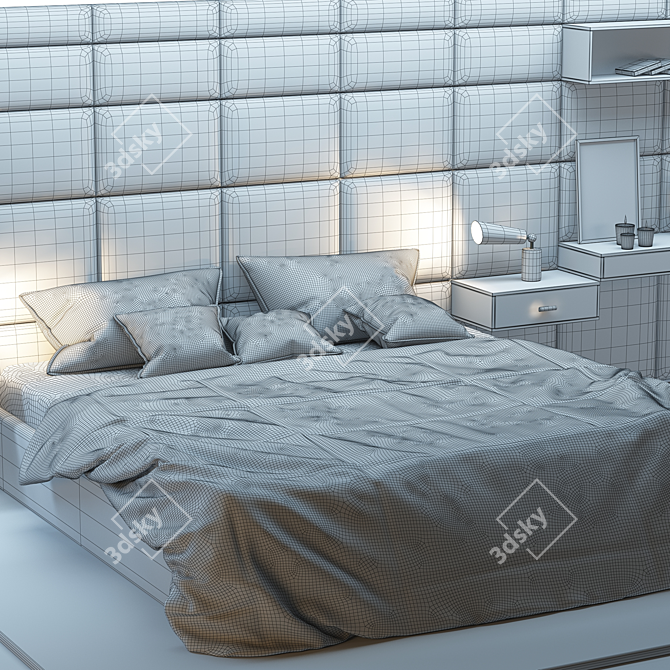 Luxury Courchevel Bed by Roche-Bobois 3D model image 3