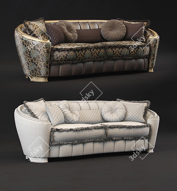 GoldConfort 4-Seater Sofa with Luxurious Design 3D model image 3